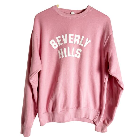 Departure Beverly Hills Pink Crewneck Graphic Long Sleeve Pullover Sweatshirt M - Picture 3 of 11